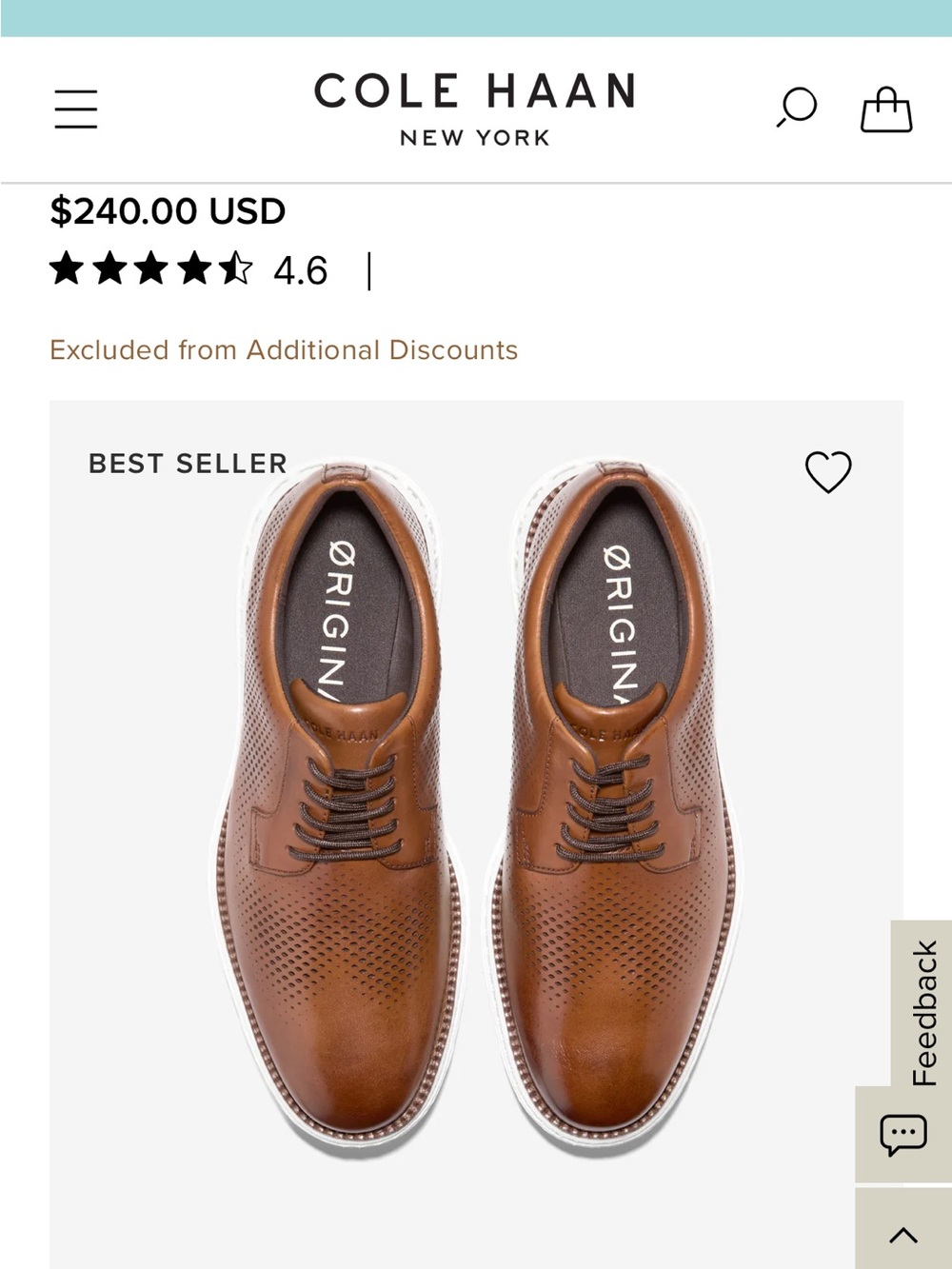 Cole Haan Men's ØriginalGrand 2.0 Oxfords 10W